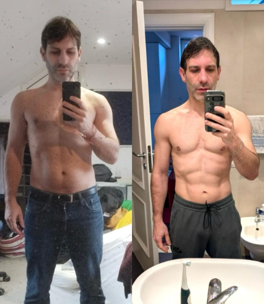 Davide before and after